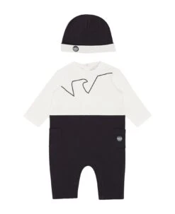 Emporio Armani Romper With Eagle Logo And Hat