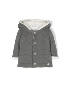 TARTINE ET CHOCOLAT Grey Knitted Coat With Padding