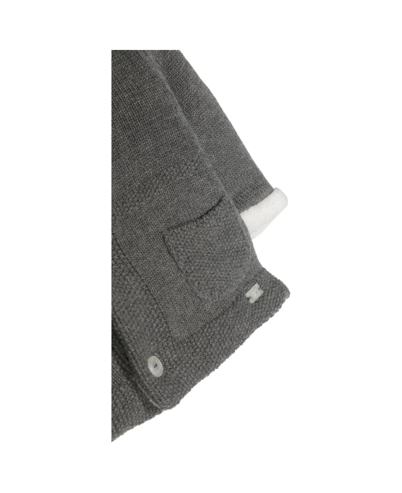 TARTINE ET CHOCOLAT Grey Knitted Coat With Padding - Image 3