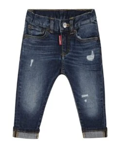 DSQUARED2 Blue Jeans For Baby Boy With Logo