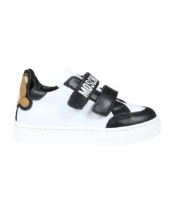 MOSCHINO Black Sneakers For Baby Boy With Teddy Bear And Logo