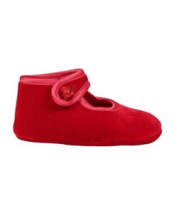 Monnalisa Red Flat Shoes For Baby Girl With Hearts