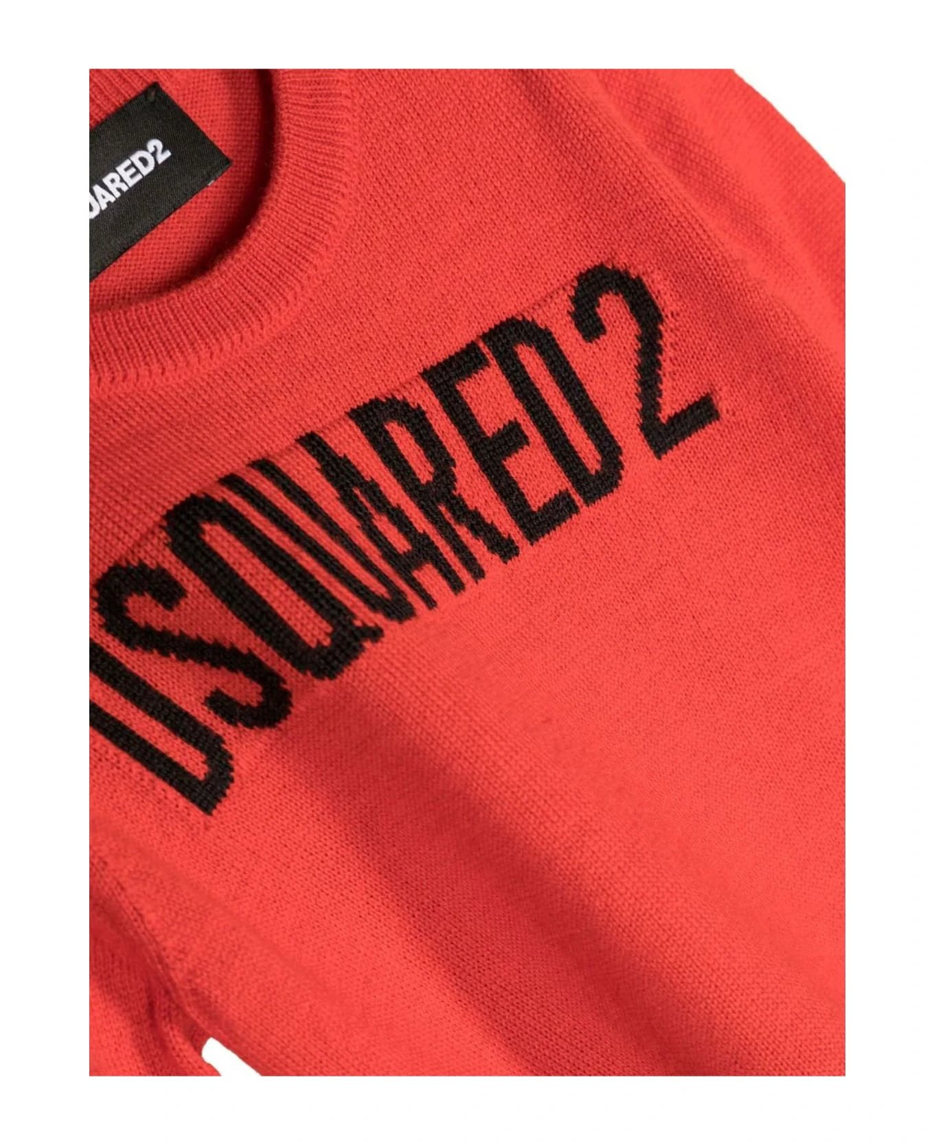 DSQUARED2 Red Wool Blend Jumper - Image 3