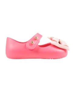 Melissa Fuchsia Ballerina Flats For Baby Girl With Bow