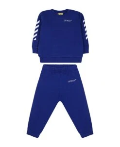 Off-White Blue Tracksuit For Baby Boy
