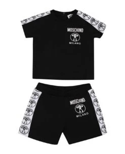 MOSCHINO Black Suit For Baby Boy With Logo