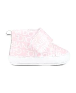Dolce & Gabbana Pink Sneakers For Baby Girl With Logo