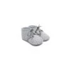 Il Gufo Grey Lace-up Shoes With Round Toe In Linen Baby