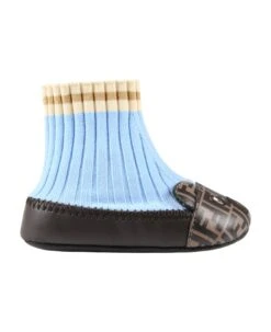 FENDI Light-blue Sneakers For Baby Boy With Ff