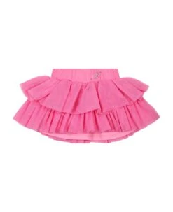 Blumarine Jupe Fuchsia Pour Fille Avec Logo