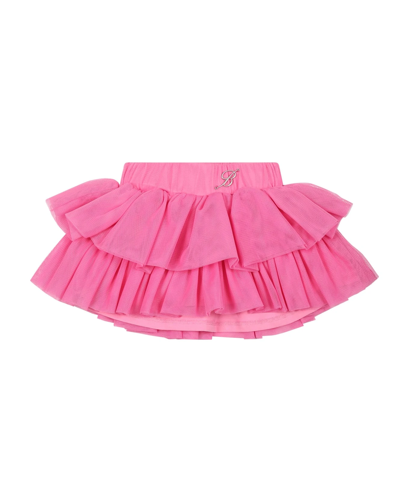Blumarine Jupe Fuchsia Pour Fille Avec Logo