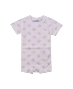 Dolce & Gabbana Jersey Romper With Logo Print