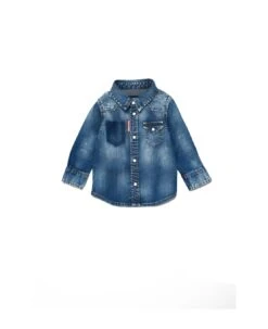 DSQUARED2 D2c189b Shirt Dsquared Washed-out Blue Denim Shirt