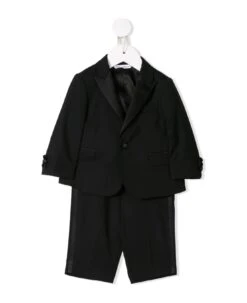 Dolce & Gabbana Black Stretch Virgin Wool Blend Tuxedo Suit