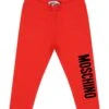 MOSCHINO Red Leggings For Baby Girl With Logo
