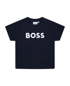 Hugo Boss Blue T-shirt For Baby Boy With White Logo