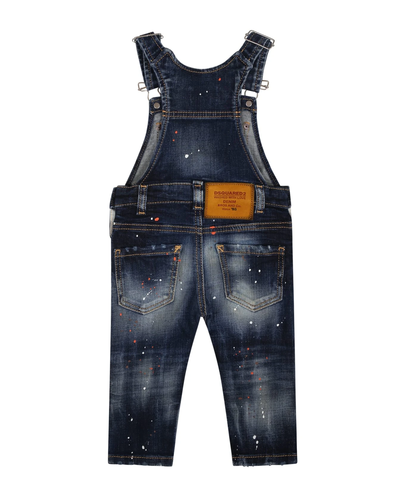 DSQUARED2 Denim Jumpsuit For Baby Boy With Spots Of Colour - Image 2