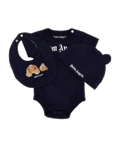 Palm Angels Baby Set Bodysuit + Bib + Cap