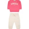 Zadig & Voltaire Neon Coral And Melange Beige Set For Baby