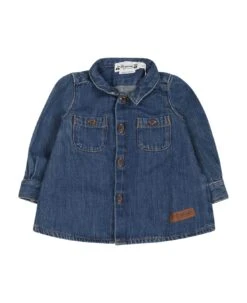 BONPOINT Blue Shirt For Baby Boy With Logo
