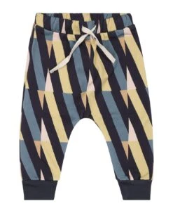 Blue Trousers For Baby Kids With Lines Print