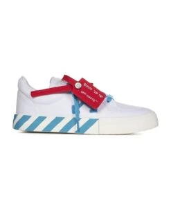 Off-White Vulcanized Lace Up Canvas Sneakers