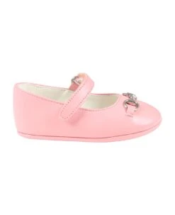 Gucci Pink Ballet-flats For Baby Girl With Horsebit