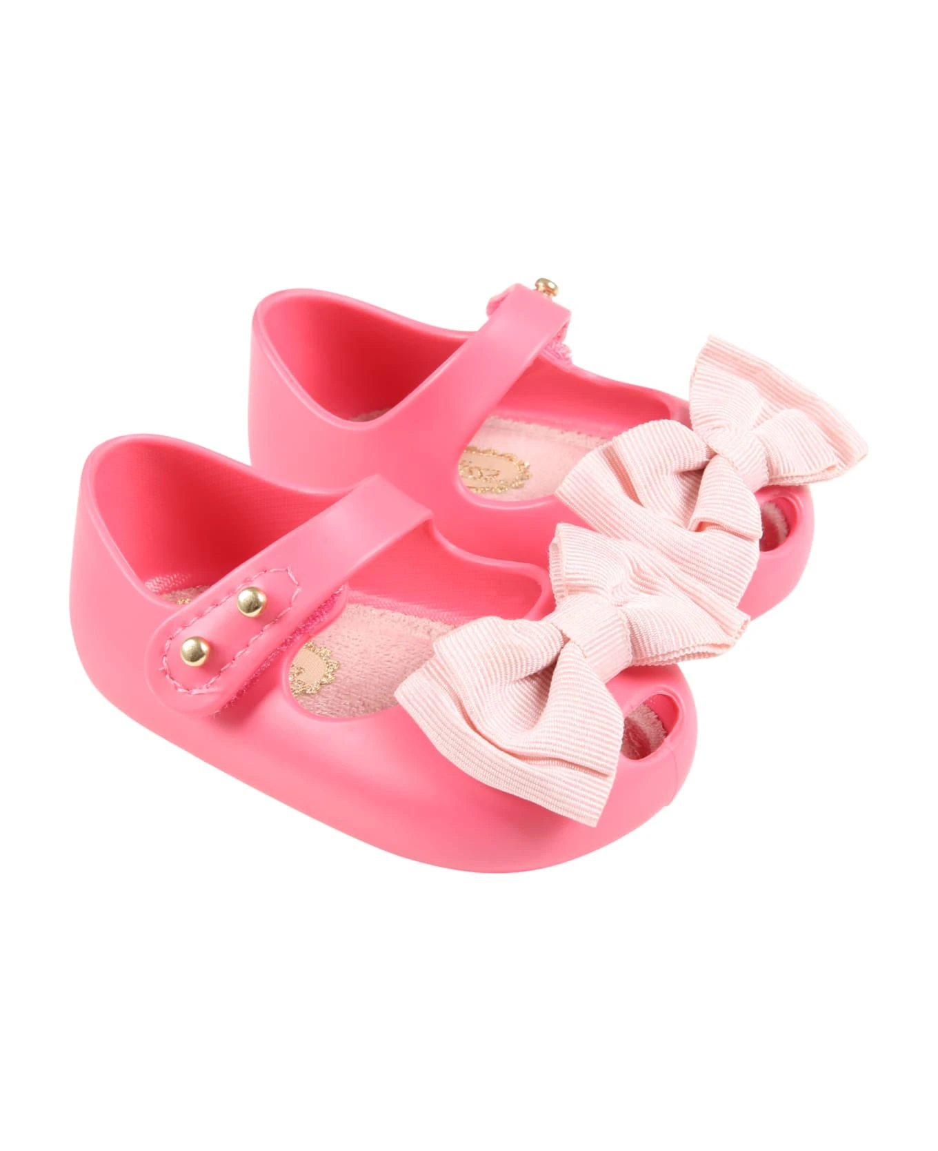 Melissa Fuchsia Ballerina Flats For Baby Girl With Bow - Image 3