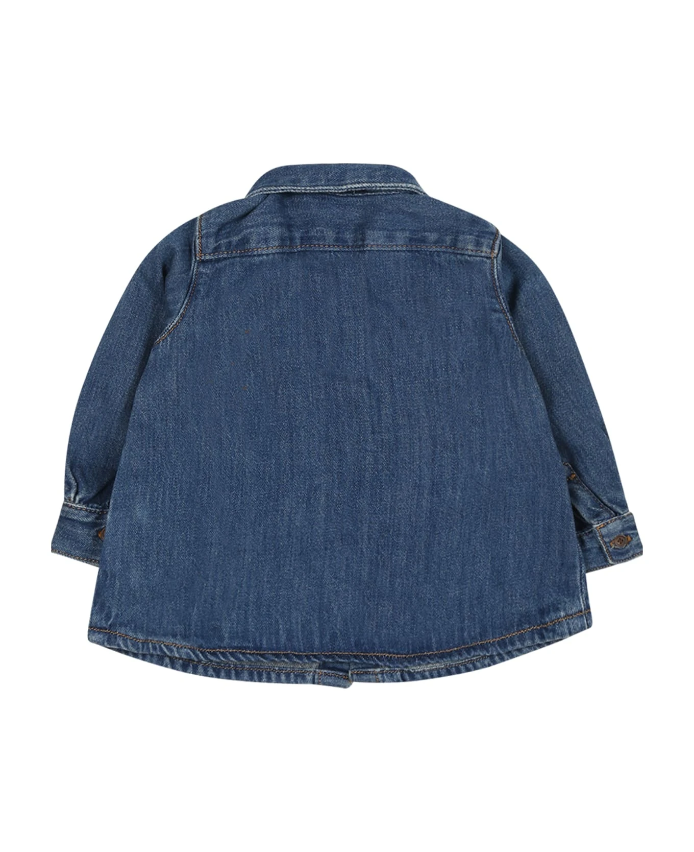 BONPOINT Blue Shirt For Baby Boy With Logo - Image 2