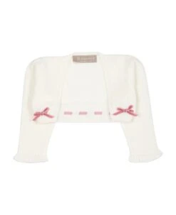 White Cardigan For Baby Girl With Bows
