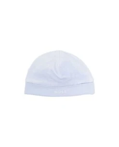 Hugo Boss Cappello Celeste In Ciniglia Di Cotone Baby Boy