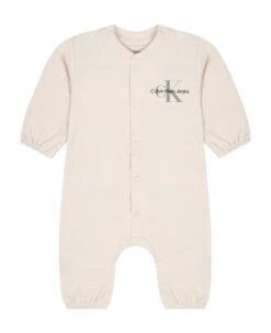 Calvin Klein Ivory Babygrow For Babykids With Logo