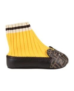 FENDI Multicolor Ballet Flats For Babies With Bear